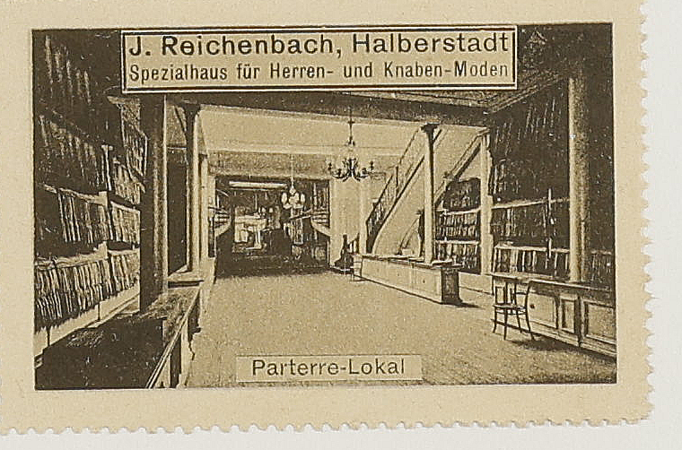 Original institutional scan crop of the J. Reichenbach advertising stamp captioned Parterre-Lokal — second view