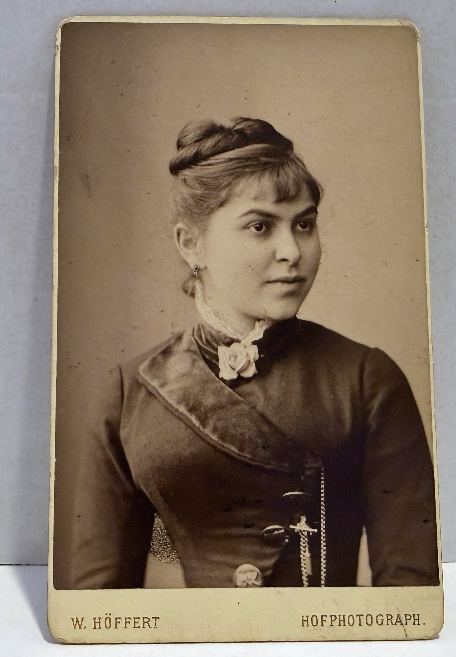 Late nineteenth-century W. Höffert cabinet-card portrait of an unidentified young woman from the Liebenthal family papers