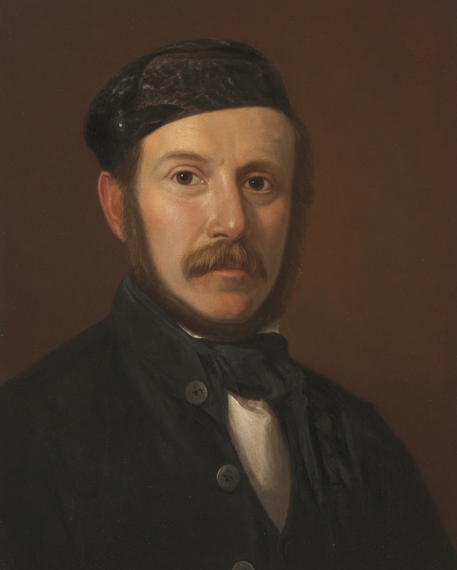 Digitally restored presentation image of a painted nineteenth-century Reichenbach ancestor, possibly Jacob Reichenbach