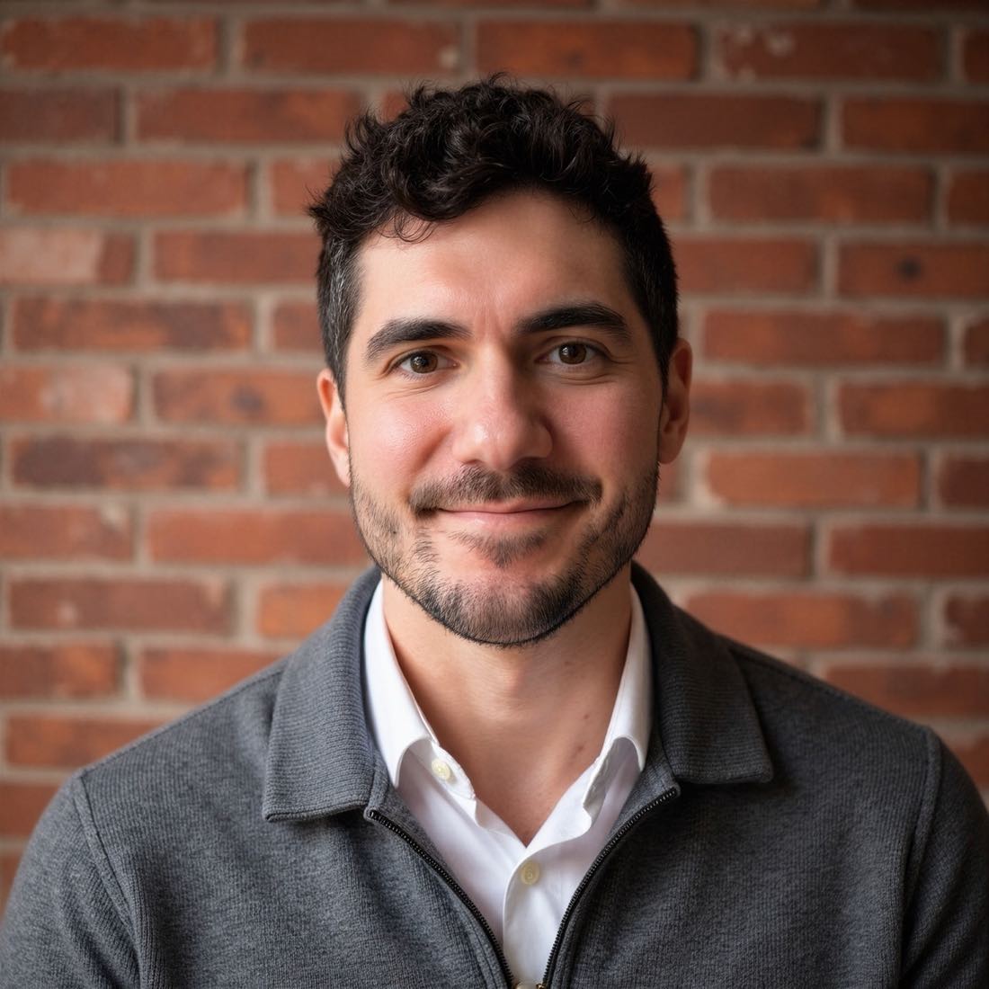 Professional headshot of Rabbi Daniel Dolph Reichenbach against a brick wall