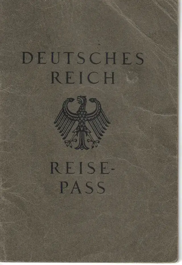 Passport cover from Paul Reichenbach’s German passport